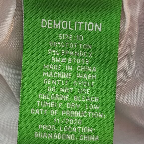 Demolition Acid Wash Tie Dye Pink Blue Yellow Stretch Cotton Denim Shorts Sz 10 - Picture 16 of 16